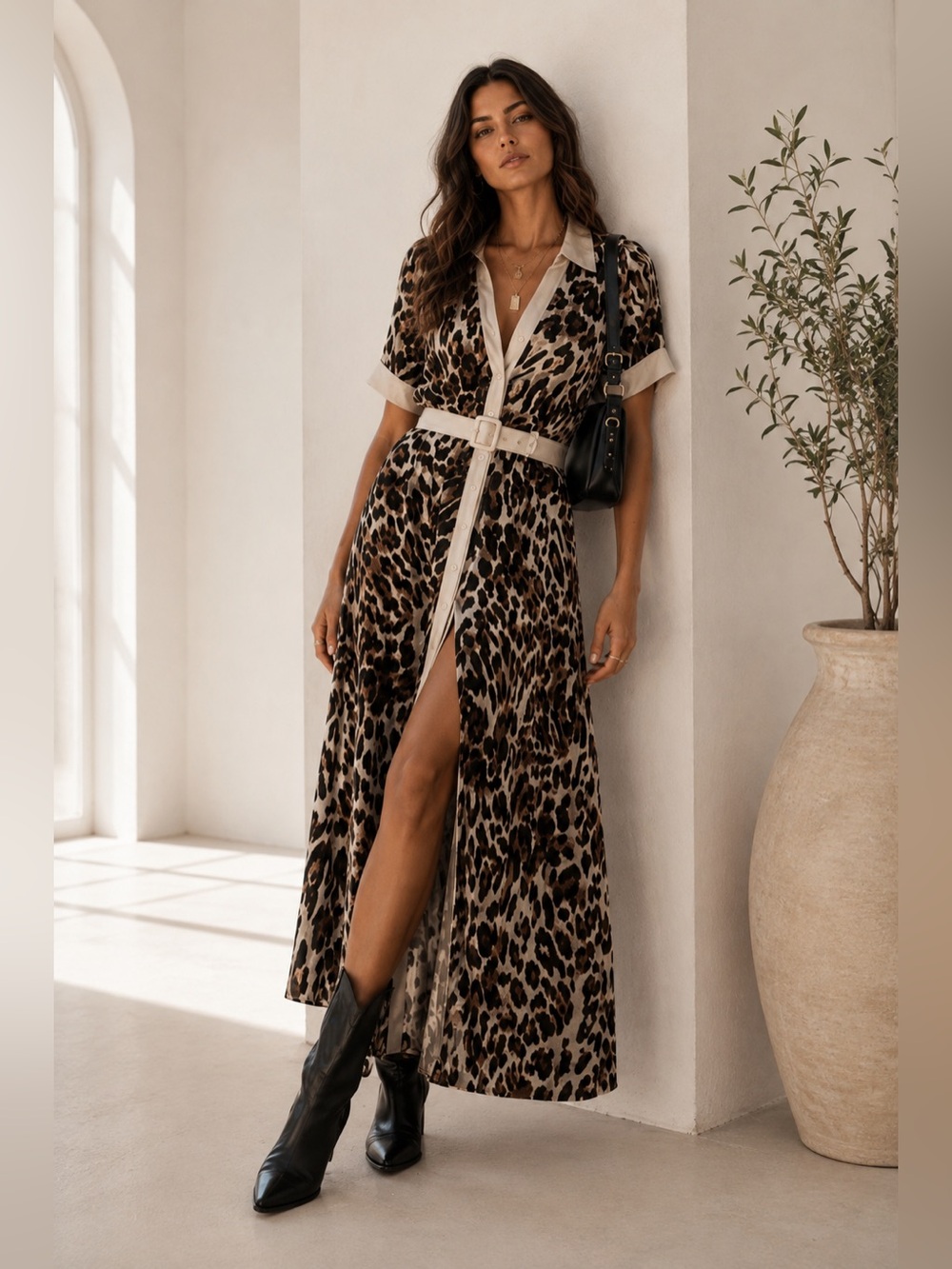 575. Wild Instinct Maxi Shirt Dress